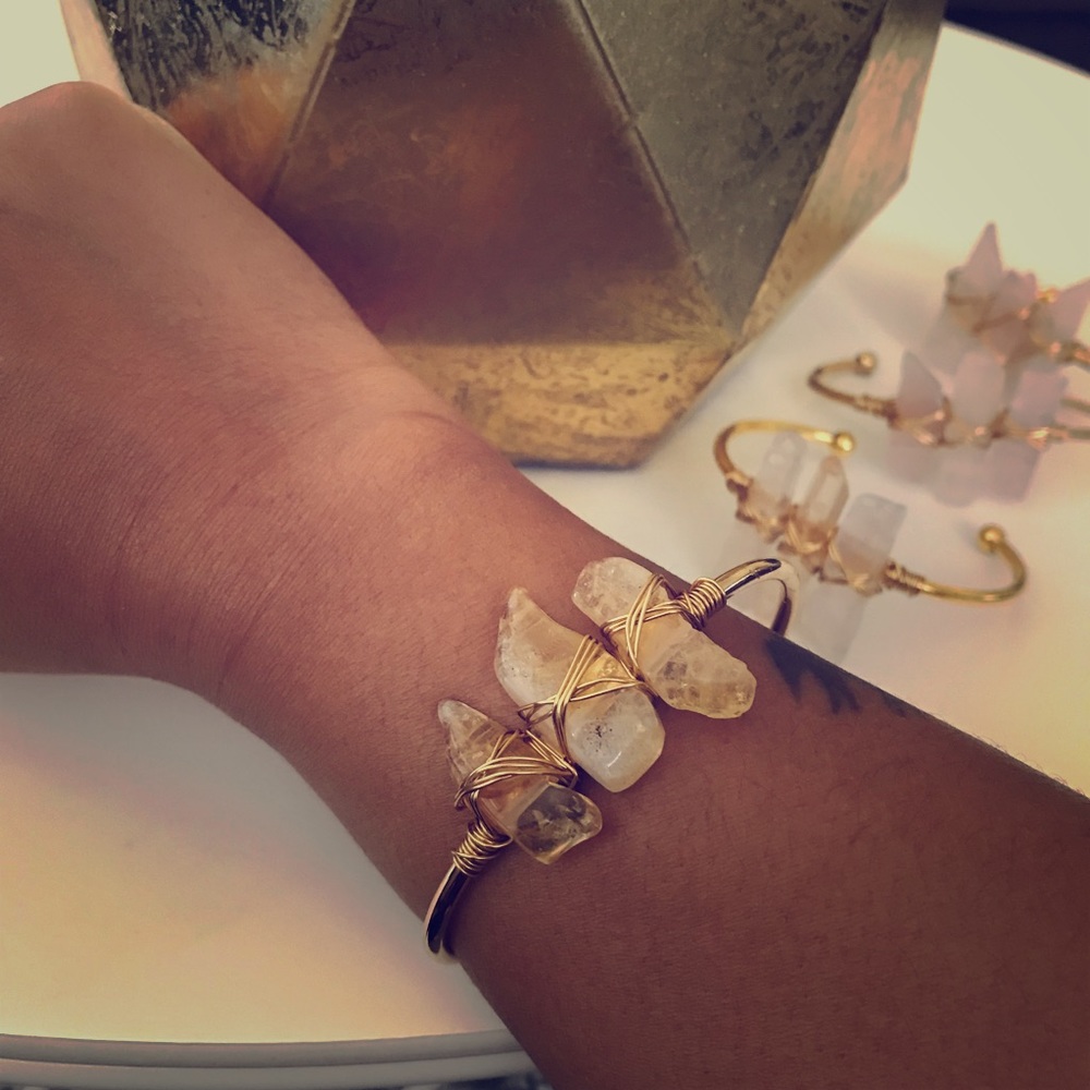 Citrine healing crystal cuff